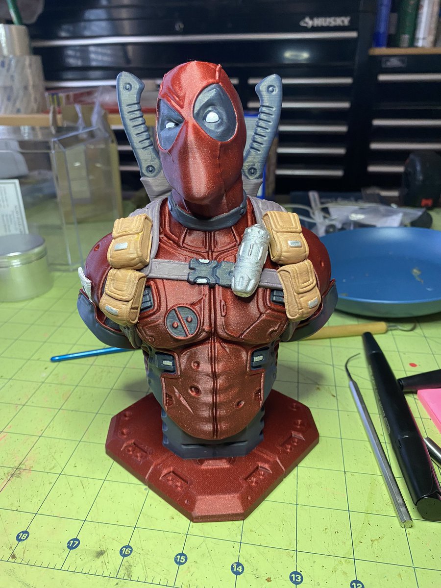 Almost finished. Why do I love having a 3D printer? This is why, I make cool shit like this. 24 he print 2 day paint and seal.