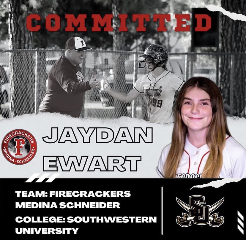 jaydanewart's tweet photo. I am humbled and beyond blessed to announce that I have verbally committed to play collegiate softball and continue my academic career at Southwestern University in Georgetown, Texas. https://t.co/y79q24BxXf