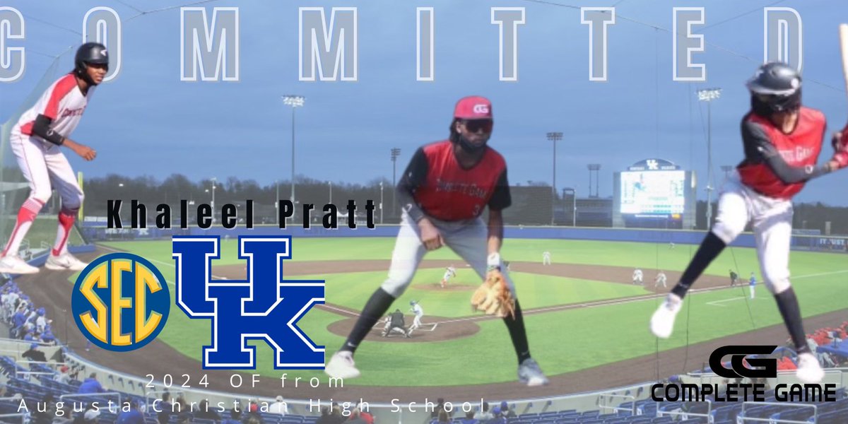KhaleelPratt's tweet photo. I am excited to announce my commitment to the University of Kentucky! I would like to thank my family, my coaches, and everyone who helped me throughout my life and during this process. Go Cats!!🔵⚪️ @UKBaseball  @Complete_Game_ @Ateamrecruitin1 @PBRGeorgia https://t.co/dOykFLGGOP