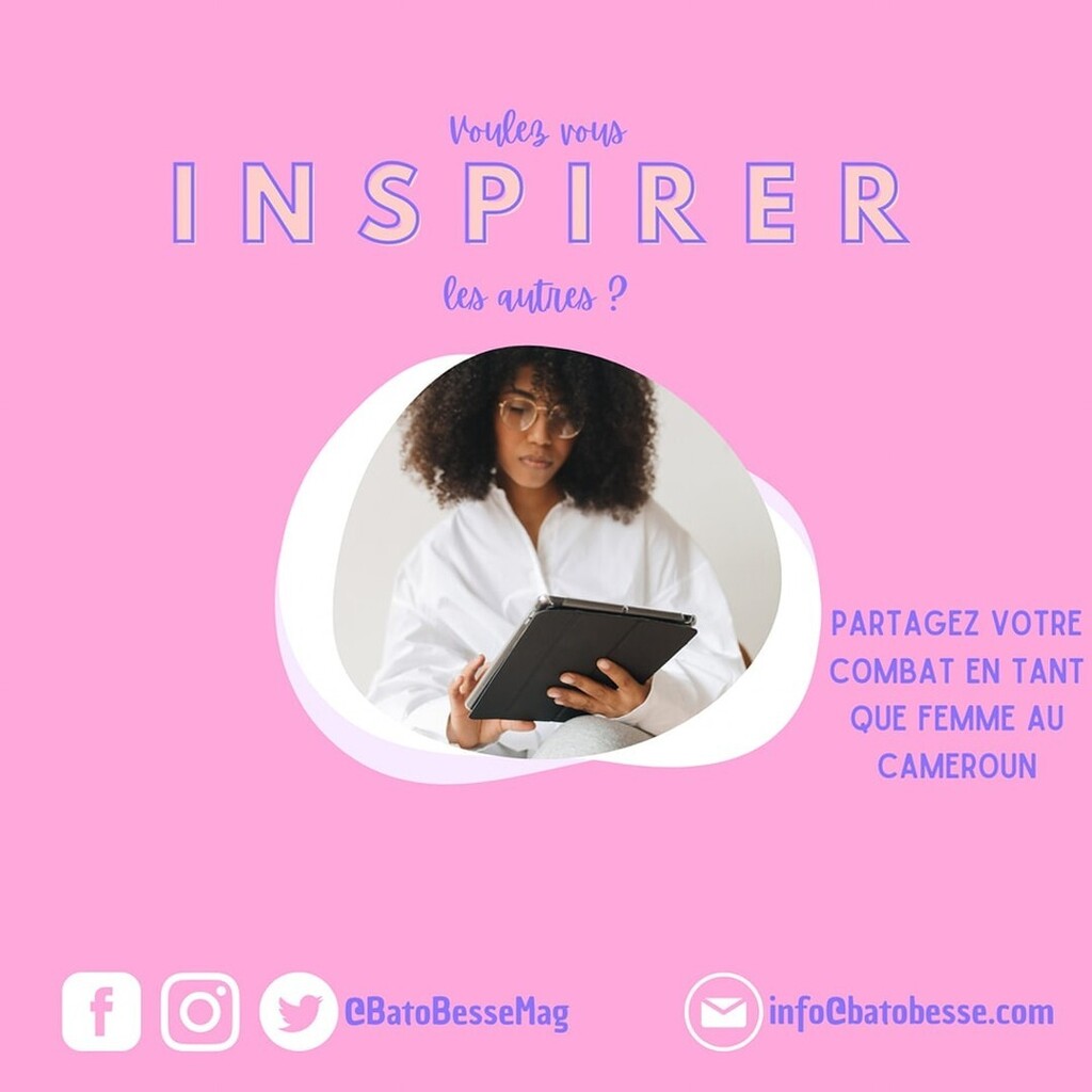 BatoBesseOff's tweet photo. Votre moment d'inspirer et d'être source d'inspiration. 

Envoyez nous vos défis quotidien en tant que femme dans la société camerounaise.

#inspiredbywomen https://t.co/TFVkksJeNo https://t.co/LQ4REAuQvI