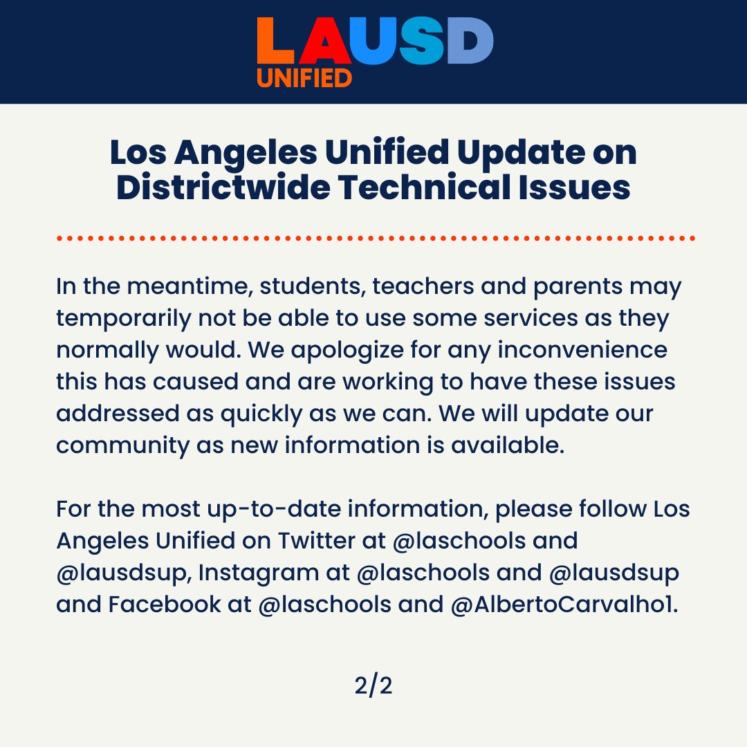 Los Angeles Unified Update on Districtwide Technical Issues