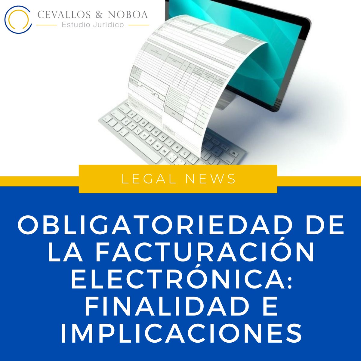 CEVALLOSNOBOA's tweet photo. [#Blog]
Compartimos el artículo de Elissa El Hadchiti, miembro del Departamento Tributario sobre “La obligatoriedad de la facturación electrónica: finalidad e implicaciones”.
Lee la nota completa aquí
https://t.co/7dzsKm5w0w
#SRI #FacturaElectrónica #DerechoTributario #Impuestos https://t.co/zrNsDwFDTA