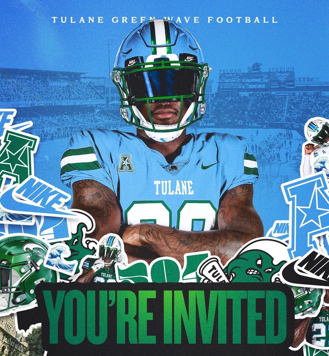 Catch me with the Green Wave this Saturday!! @wesley_fritz @j_mitch38 #GreenWave🌊