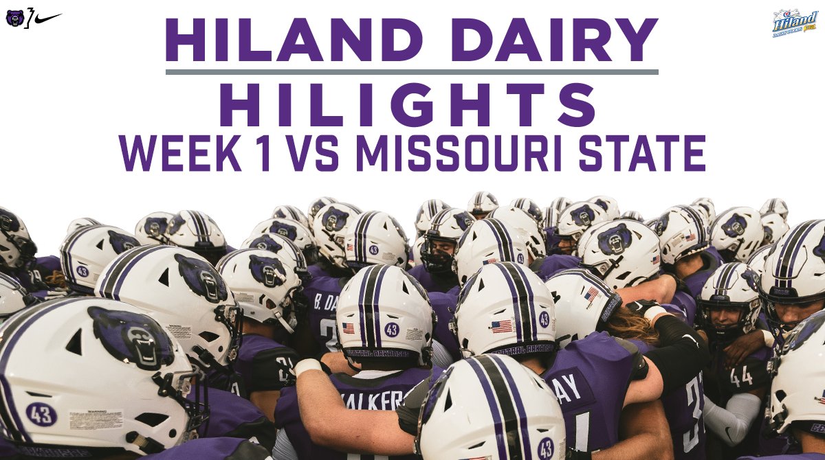 UCA_Football's tweet photo. It's that time again for our @HilandDairy Hilights! Up first is our week 1 game against Missouri State.

#BearClawsUp x #HilandDairyHilights https://t.co/bOUskGkGVH