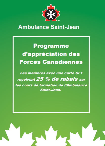 Le Programme d'appréciation des FAC avec ASJ offre 25 % de rabais sur les cours de formation. Les membres peuvent devenir instructeur, explorer des cours d'intérêt personnel et s'assurer que leur famille est formée lorsqu'ils sont absents! #PartenairesExtraordinaires