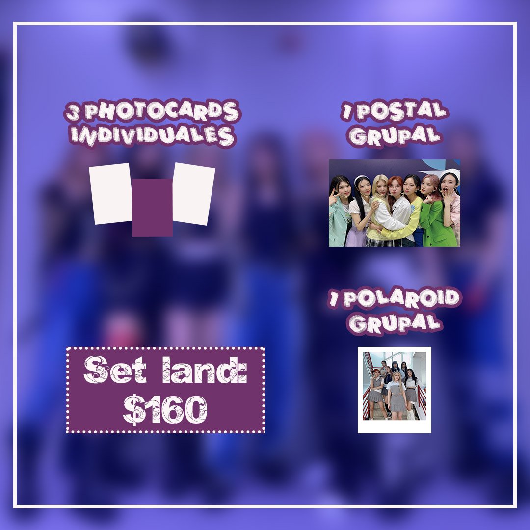purplekiss_arg's tweet photo. Sets de Purple Kiss que pueden encargar para Kpop Revolution 💜

¡Tenemos 2 sets para que puedan elegir, cada uno viene con lo que se muestra en las fotos al igual que sus precios!

Métodos de pago: transferencia bancaria, mercado pago o efectivo al retirarlo por nuestro stand 💞 https://t.co/QlEHCexgR8