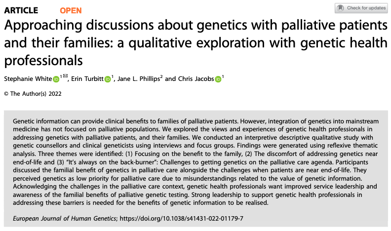 Great to see this important work published! Congratulations <a href="/_Steph__White_/">Stephanie White</a>