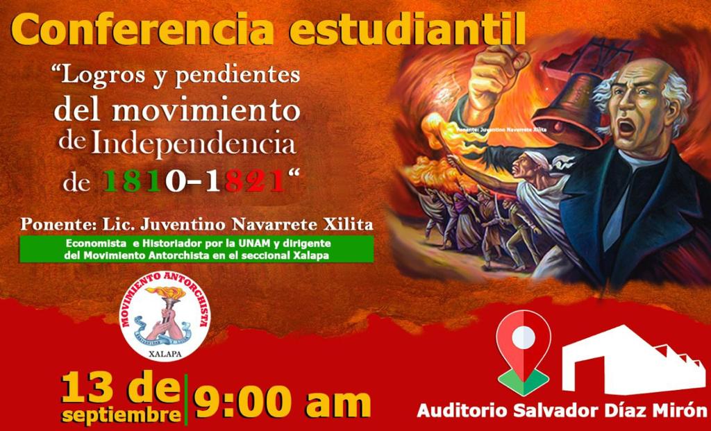 IDDiazMiron's tweet photo. El Instituto Deportivo Salvador Díaz Mirón invita a la Conferencia Estudiantil Impartida por el Lic. Juventino Navarrete Xilita: 

"Logros y pendientes del movimiento de independencia de 1810-1821" 🇲🇽

El próximo 13 de septiembre a las 9:00 am en el auditorio Salvador Díaz Mirón. https://t.co/xHeGu2XSPI