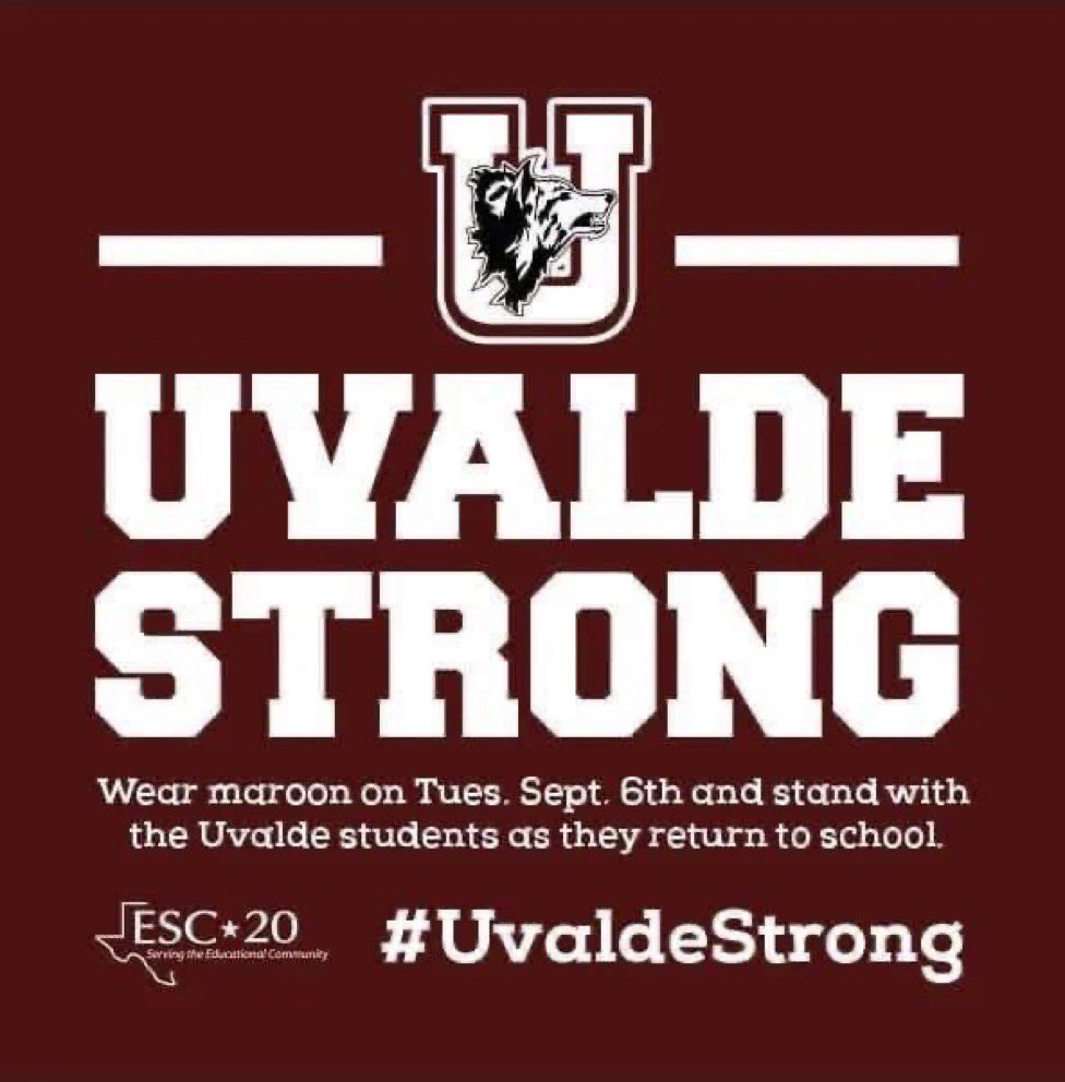 Blanco High School…I know this is Homecoming Week and tomorrow is mismatch day but let’s change gears and support Uvalde and wear Maroon instead! 

Help me spread the word <a href="/blanco_isd/">Blanco ISD</a>