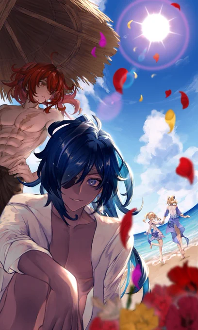 今年は夏っぽいイラスト描けてよかったです。 