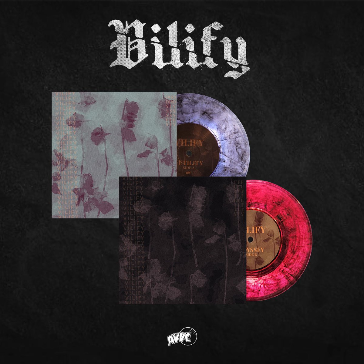 vilifyau's tweet photo. Surprise! We’ve been working with @AVVCofficial to produce ‘Odyssey’ x ‘Futility’ vinyls!
There are three colour variants: purple with black smoke, red with black smoke and a rare clear variant.
On sale 4pm Friday, don’t miss out https://t.co/cwZwa155p3