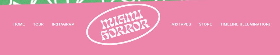 CaptainPirk's tweet photo. @Miami_Horror Hey - I was looking for tour dates and clicked your website, just wanted to let you know the contrast at the top is pretty bad if you're not zoomed in or out a lot. This is at 100% chrome zoom.

< 80 or > 125% is ok https://t.co/KGkf04Humt