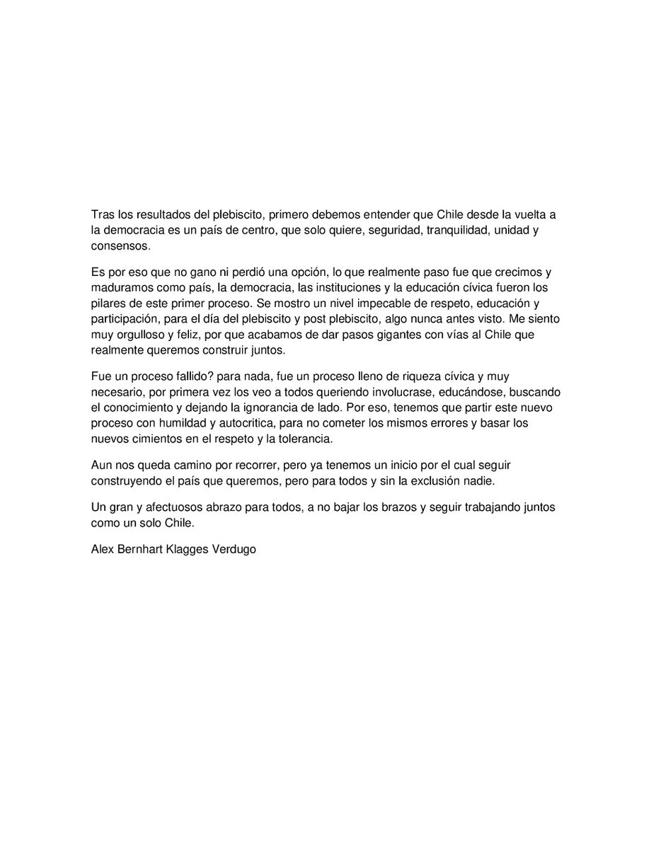 AKlagges's tweet photo. #nuevoprocesoconstitucional #esperanza #centropolitico #libertad #regiondelbiobio #losangeleschile #pdgchile #Chile #repeto #tolerancia #mashechosmenospalabras #compromisosocial https://t.co/8KyHgOtxMj