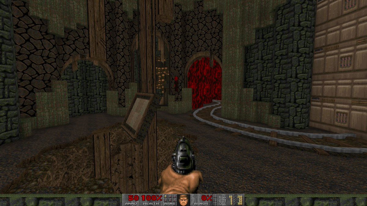 DinerJames's tweet photo. Made a thing! Strictly IWAD/vanilla textures, and thought it might be fun to show a little start-to-finish montage. #doom2 #gzdoom #leveldesign #mapping https://t.co/cTJ6SLXFK2