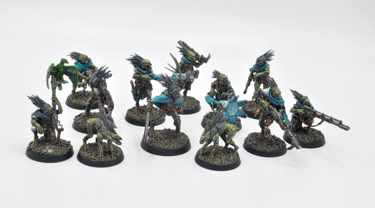 40kRadio's tweet photo. Our very own @jfdubeau got the privilege of painting some of the new #KillTeamITD Kroot models, and they are a treat to work on.

#WarhammerCommunity #warhammer40k https://t.co/LhU0ythCok