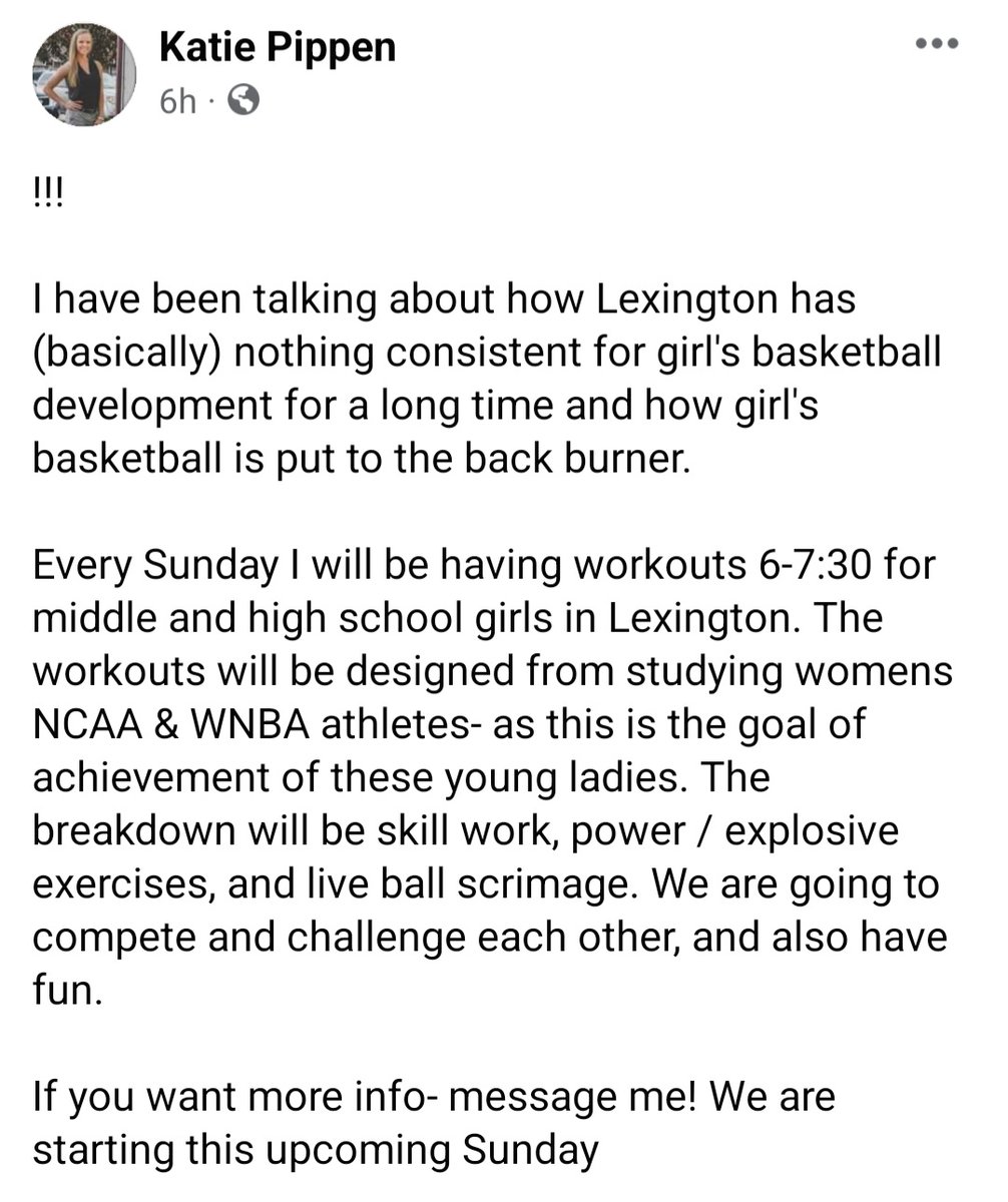 NateInSports's tweet photo. HIGH SCHOOL GIRLS BASKETBALL 🏀

Workouts for middle school and high school girls players coming to Lexington:

https://t.co/APhxZEyDQd https://t.co/EAYlukkILf