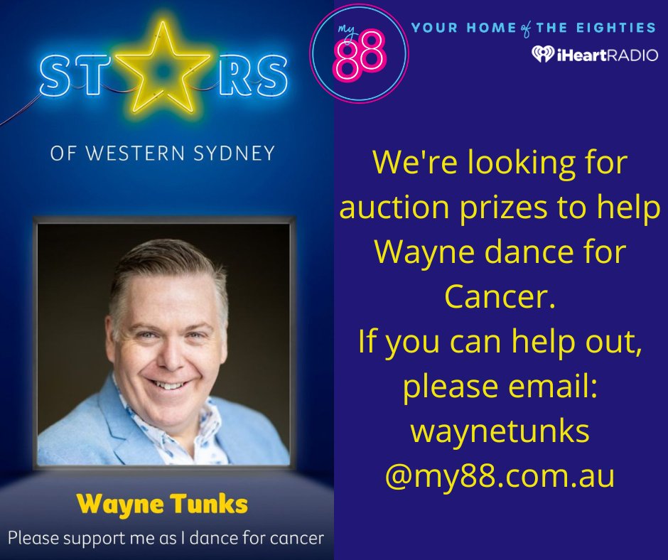 waynetunks's tweet image. Hey #AussieAuthors I am looking to create a pack of #AustralianBooks to auction with funds going to Cancer Council NSW.
Authors will get social media posts from @My88_FM and can interview you on my brekky show.
Please email by Fri Sept 9 if can donate a signed hard copy. Thanks