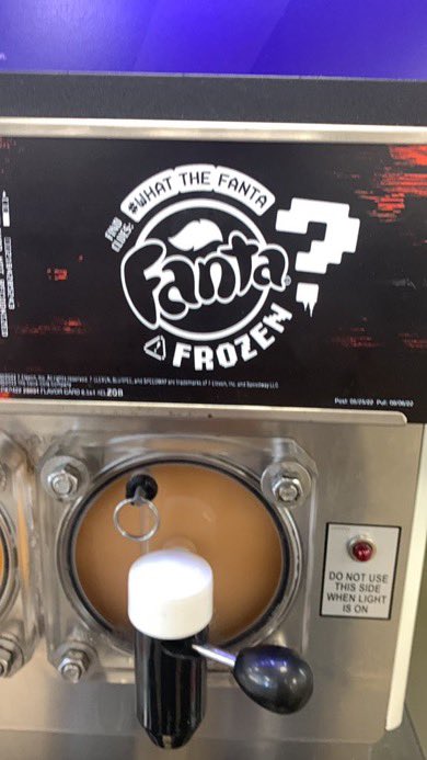 GetShronked's tweet photo. @joinDOUKIorder @SigmumIsAntifa look what I found- Mystery Fanta Slushie. I got some in honor of #Altkrew โs hunt, very good. Tasted like a Mystery Fanta, which suspiciously tastes like Horchata. Altkrew 4 lyfe๐ค๐ https://t.co/MhU4VvMOv2