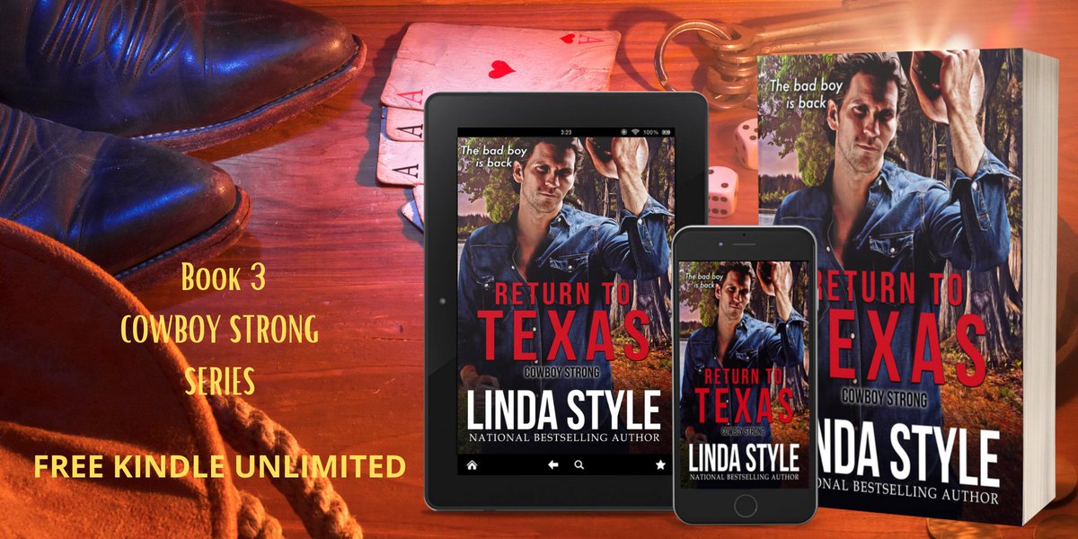LindaStyle_'s tweet photo. River Run's bad boy is back...and he wants revenge. RETURN TO TEXAS, #book 3 in the #Cowboy Strong series is #FREE on #KindleUnlimited. #NewRelease #BookBoost #RT4RW #KindleDeal #IARTG #cheapread 
@RomanceReaders1
 #KU #Romancebooks #BYNR  https://t.co/waeP4HP1E7 https://t.co/YK05196Y03