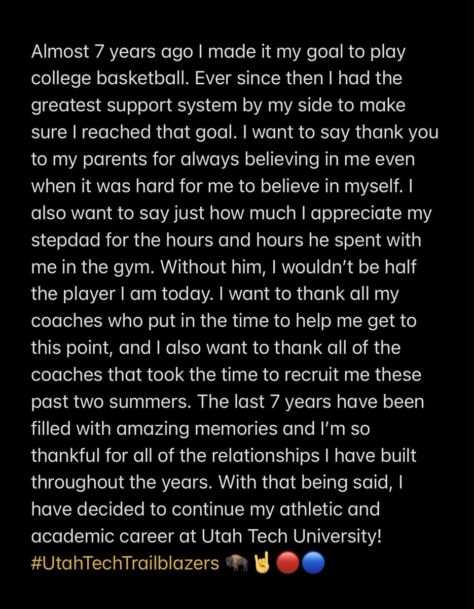 Blessed beyond measure. @UtahTech_WBB @TXUBasketball  #BlazeYourTrail 🦬🤘❤️💙