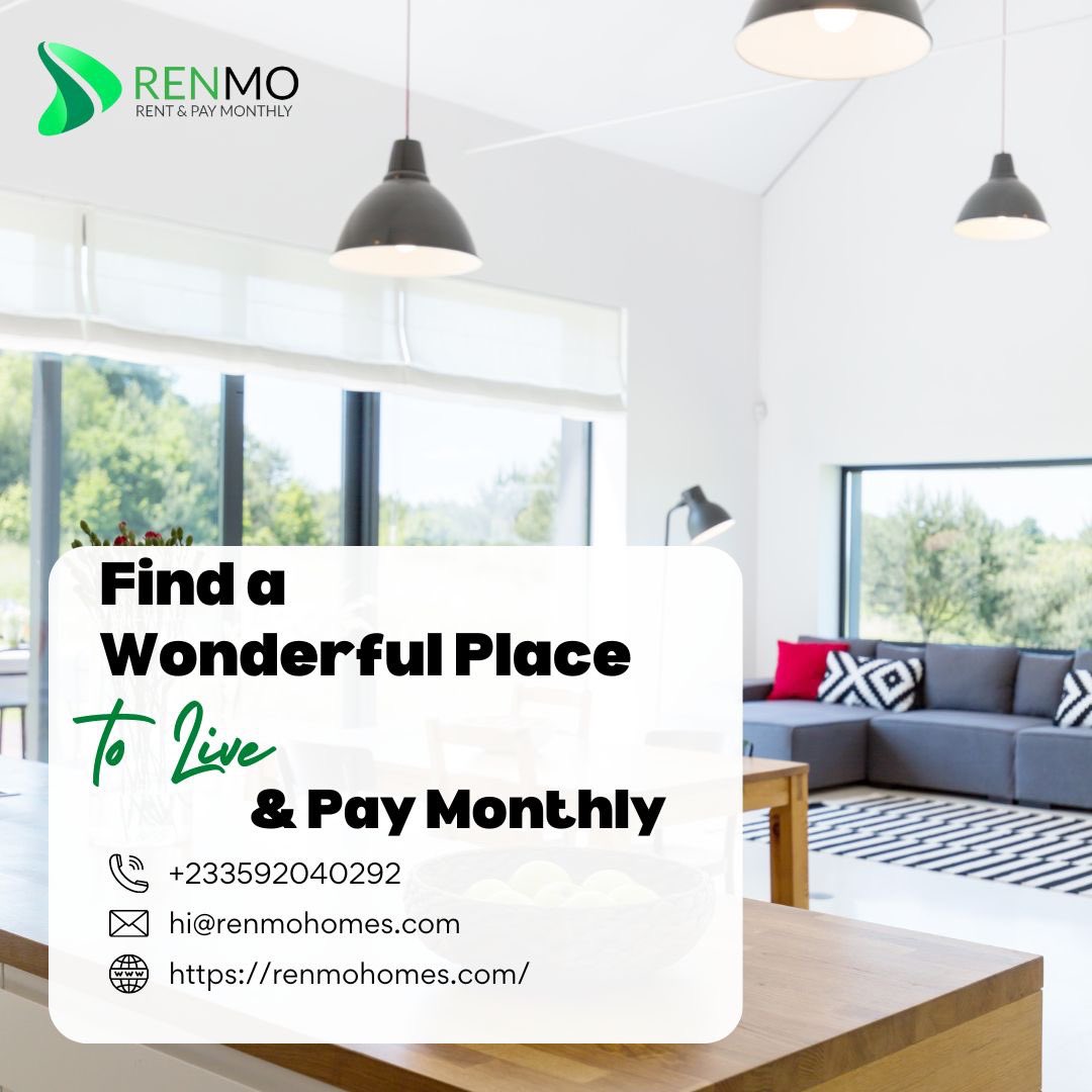 Join the flight of Ghanaians paying rent MONTHLY at renmohomes.com Live in your dream home without fear.   RT to help others find this opportunity to pay MONTHLY rent anywhere in Ghana.