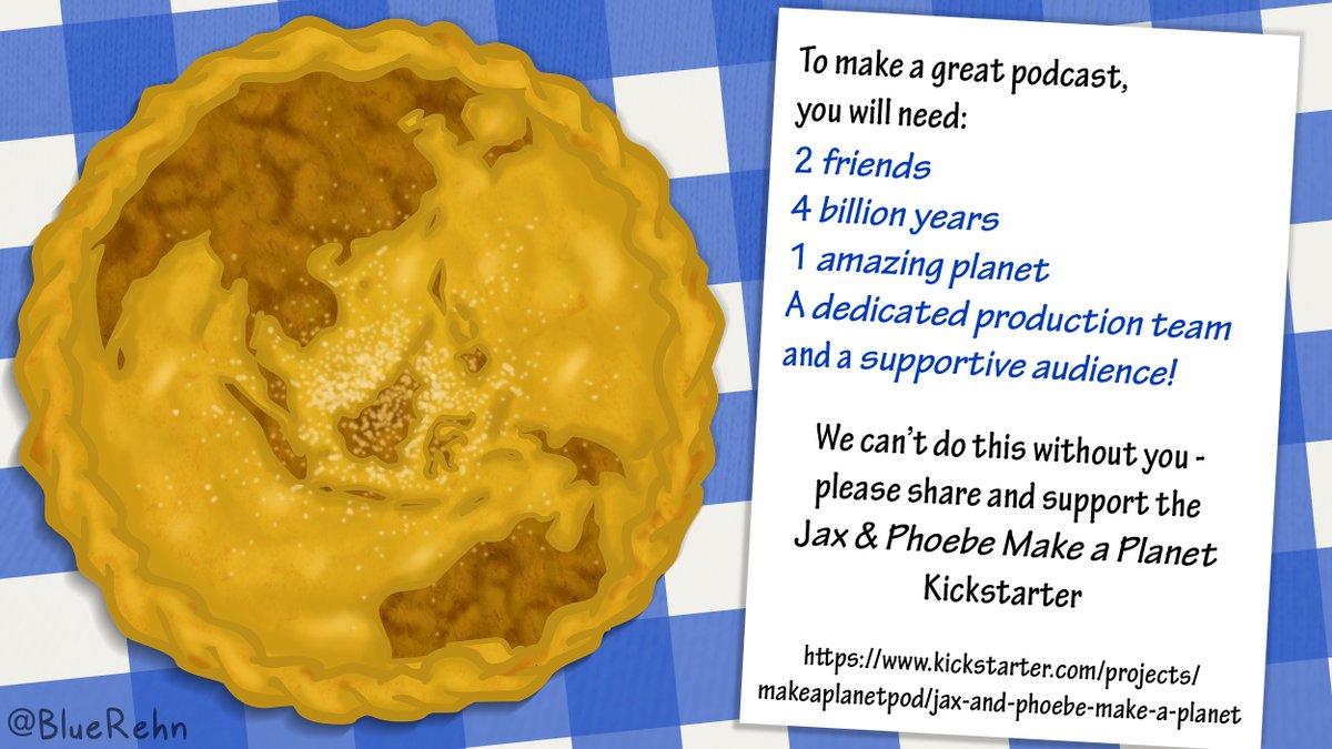This #SciCommSeptember, I'm part of a team trying to create a new #SciComm project: a podcast showing that to make a pie 🥧 you first need to make the Earth @MakeAPlanetPod 🌏 But it only gets made if we're fully funded by 16/9. We really need your help! kickstarter.com/projects/makea…