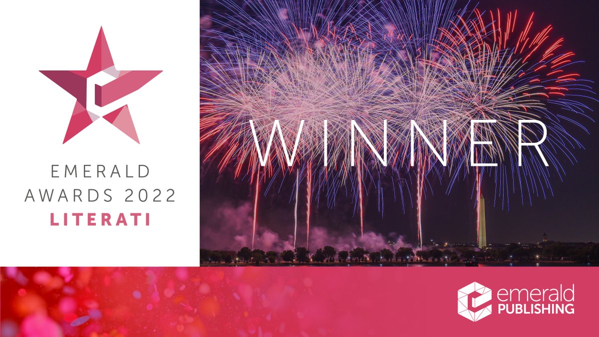 RSMCCEmerald's tweet photo. Congratulations to the 2022 @EmeraldGlobal  #LiteratiAwards winners selected by our editor, @PeaceProfLisa. Their outstanding work is recognized and celebrated. https://t.co/W4zgABdYON