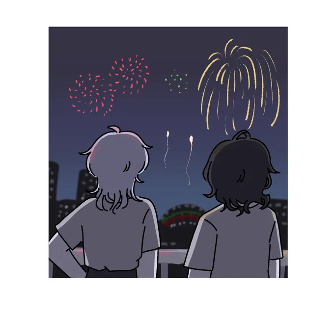 「俺じゃなくて花火みなよ〜笑」 
