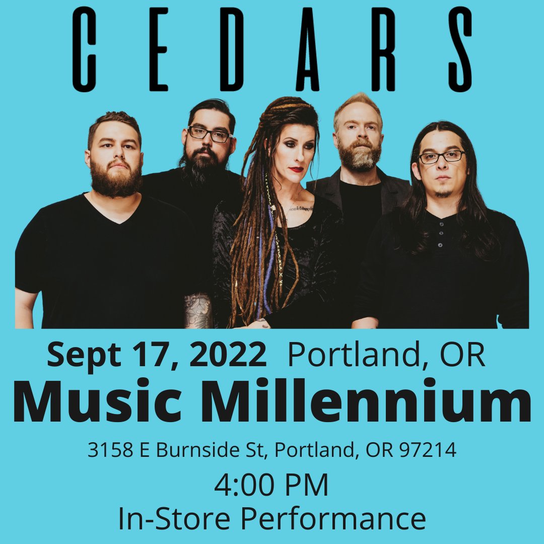 Portland! Come hang out at our in-store performance at @musicmillennium at 4:00 PM on 9.17. Cedars.band 📸: Courtney Santos