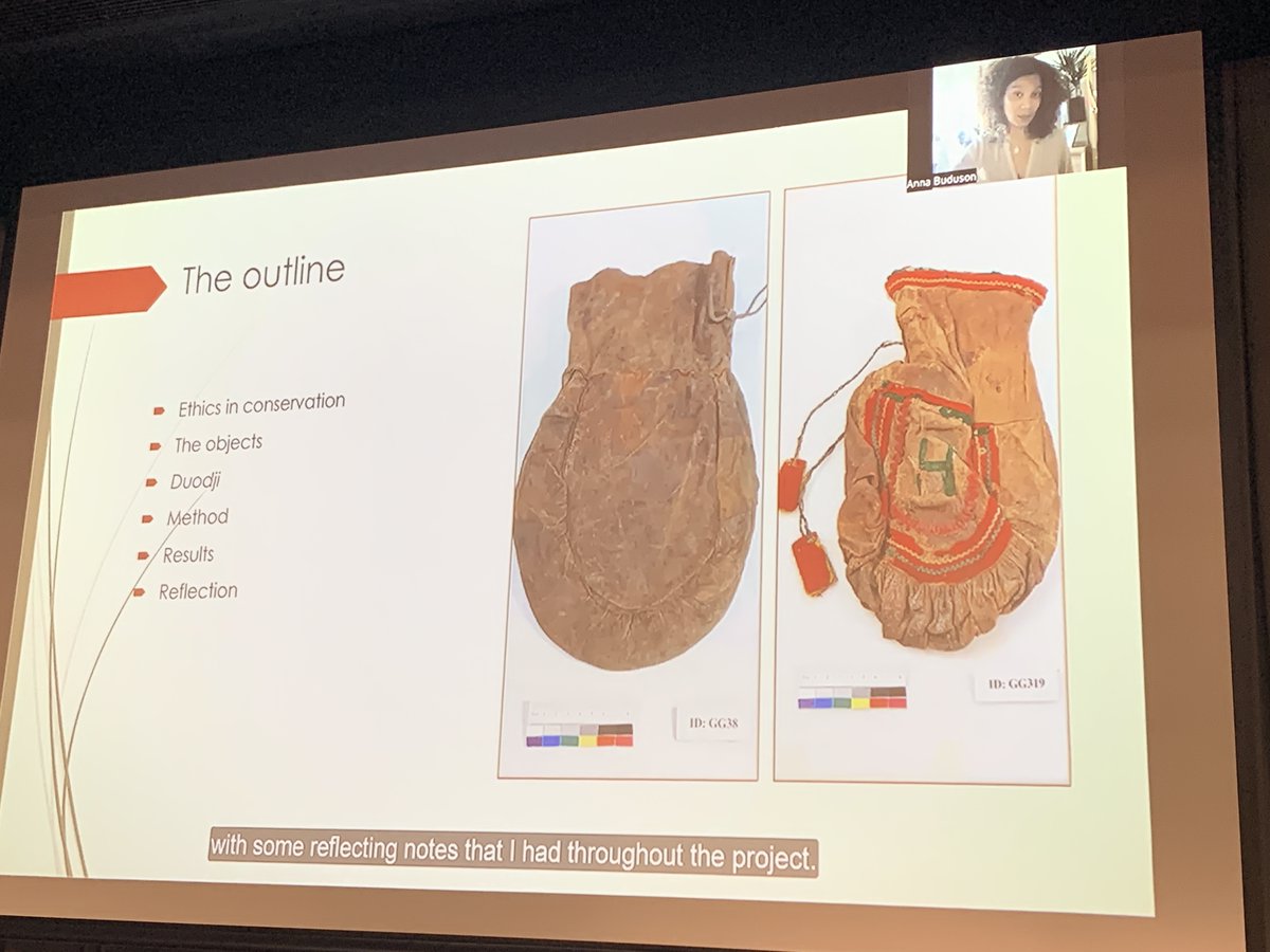 LucillaRonai's tweet photo. How can collaboration help a conservator to uncover hidden knowledge? Sámi artisans revealed information that was unclear through FTIR &amp; fibre examination.
Consultation should have been included from the beginning.
~ Kuukua Anna Buduson #IICCongress https://t.co/xpAtXSURJO
