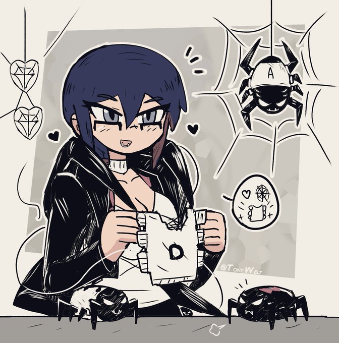 ✨Arki trying to make clothes for her spiders 🕷🖤 