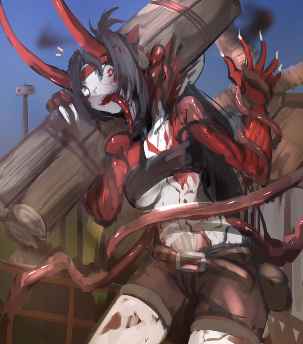 異形村の大工娘/Carpenter girl in Monster Village
大工娘:よう人間!おはよう!
Carpenter girl : Hey human ! Good morning ! 