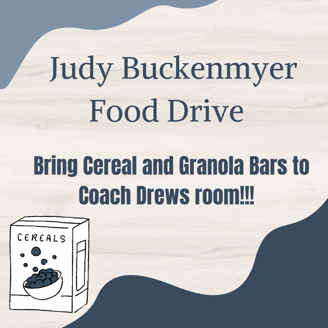 EastHosa's tweet photo. Please Please Please bring in some granola bars and cereal!!! Drop off in Coach Drews room https://t.co/OouSZdm0KQ