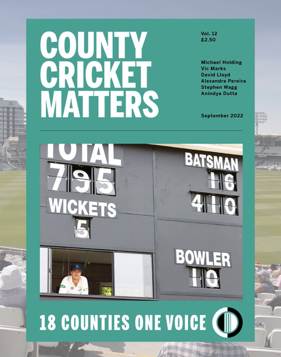 Cric_Writer's tweet photo. It’s not often one gets on a Cricket Magazine front cover alongside #MichaelHolding #VicMarks and #DavidLloyd . Looking forward to another cracking issue of @MattersCounty . Thanks @AnnieChave for all that you do for the sport. #Kindle version coming soon. #Cricket #Books https://t.co/gTN7iqA04d