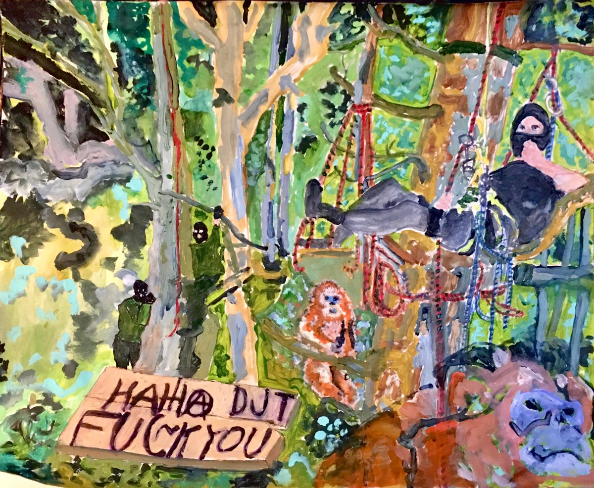 amitallman1's tweet photo. Ami Tallman: antifa sanctuary
tempera, gouache, ink, and acrylic on paper 
17” x 14 inches 
#antifa #amitallman #bluechipaf  #earnesty #irrigourous @rexatious #feyfists #womenartists #prettyviolent #artcentermfa https://t.co/WHLl1iHDAB