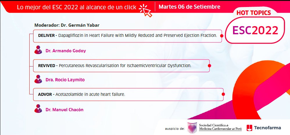 socimecar's tweet photo. Este 6 y 7 de setiembre los estudios más importante del #ESCCongress 2022, desarrollados por expertos cardiólogos, a un solo click. 

📆 Fechas: 6 y 7 de setiembre
⏰ Hora: 8:30pm (PER)

💡 Link para los 2 días:

https://t.co/XZM5cv7BUb https://t.co/u4hM1PFpIO
