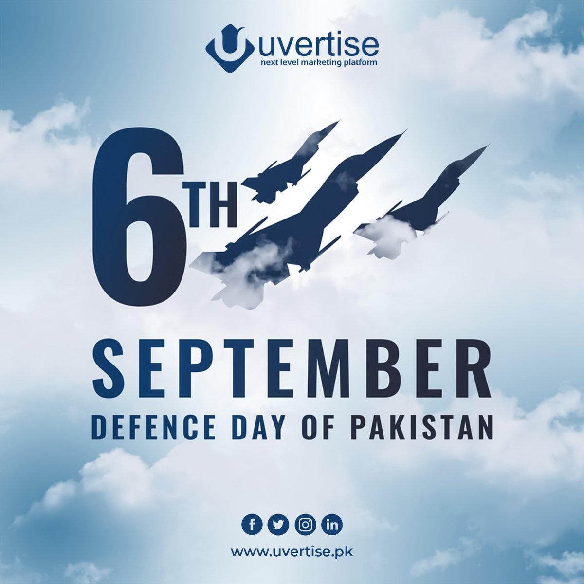 UvertisePk's tweet photo. Pakistan Defence Day
6th September 1965

We celebrate your valor and take inspiration from your sacrifice for our future.

#Uvertise #PakistanDefenceDay2022 https://t.co/VsQrhP2lpk