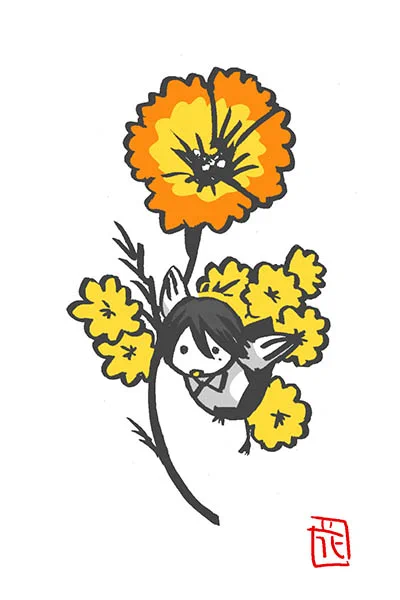 花とぴよじ。その3。#小鳥のぴよじ #宮本浩次 #花 #ファンアート #fanart 