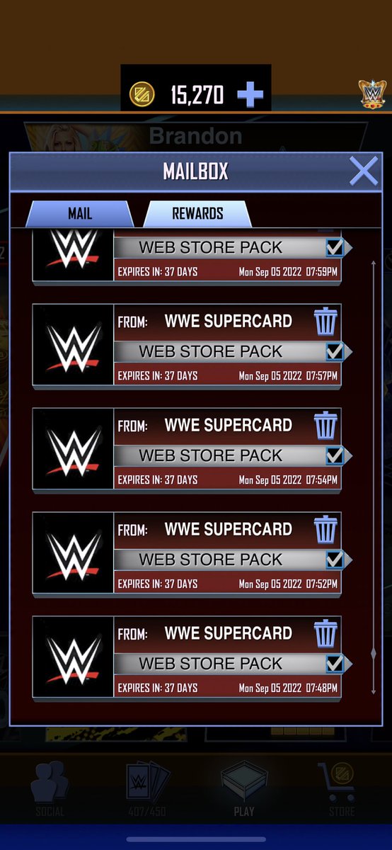 Retriied's tweet photo. #WWESuperCard not bad 18 huge haul packs for $1 each 😂 games broken. Hurry and go buy the $1 pack on the web store before it’s fixed. https://t.co/EbMVHsbLJk