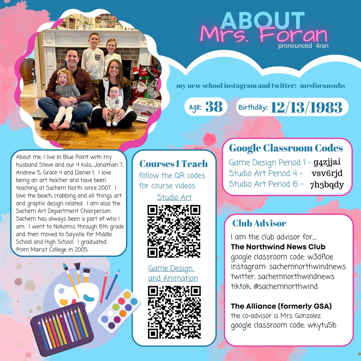 I have a new page to share all things Art at Sachem North <a href="/MrsForanSNHS/">Amanda Foran</a>