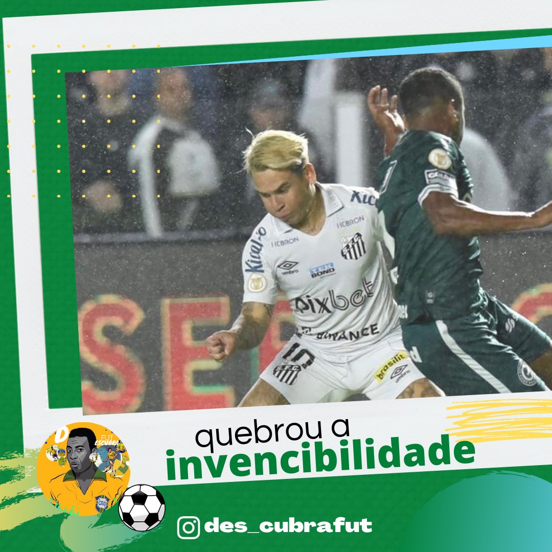 DescubraFUT's tweet photo. Santos estava invicto a 5 jogos na vila belmiro, hoje foi quebrado pelo Goiás, vencendo por 2x1, Pedro Raul e Savio(contra) marcaram na partida de hoje. 

#brasileirao22 https://t.co/LkhBuBB9Mr