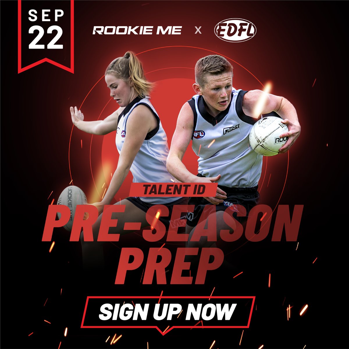 The EDFL is excited to announce its September School Holiday Football Camps, powered by <a href="/Rookieme/">Rookie Me</a>, the official Talent ID partner of the EDFL and AFL!

With the camps just over two weeks away, the time to enrol is now! Find all the details below ⏬
🔗 essendondfl.com.au/edfl-launch-sc…