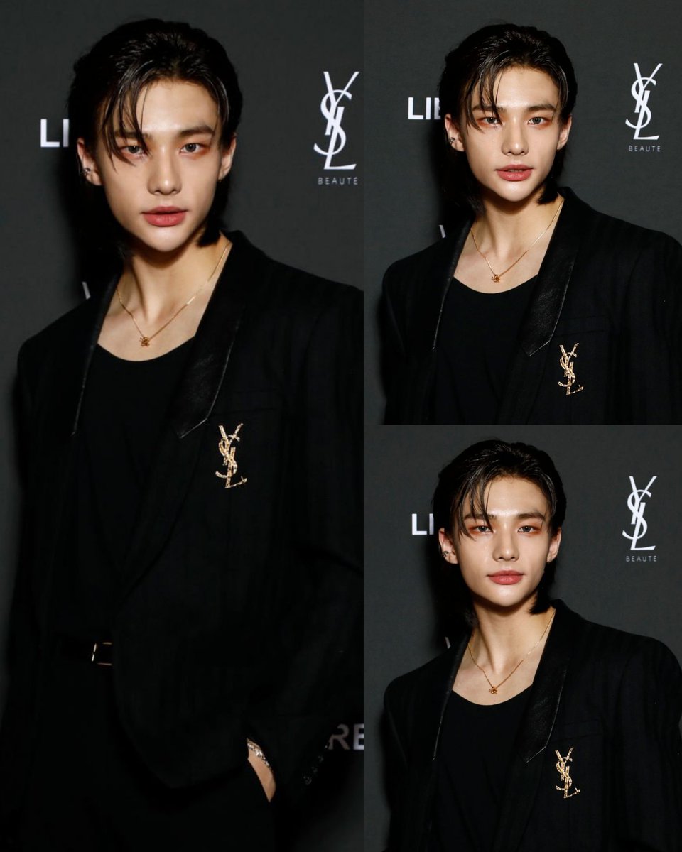 hyunjinpost's tweet photo. hwang hyunjin for ysl https://t.co/srUSwN3VBk