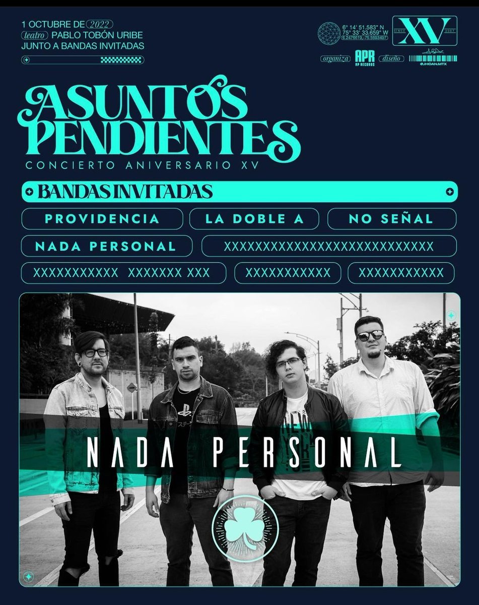 Con mucha felicidad les anunciamos nuestra participación en esta fiestota de <a href="/AsuntosAP/">AsuntosPendientes AP</a> 🔥🔥🔥

Los esperamos ese día con toda la energía para hacer de este el mejor concierto de todos.

Boletas al DM