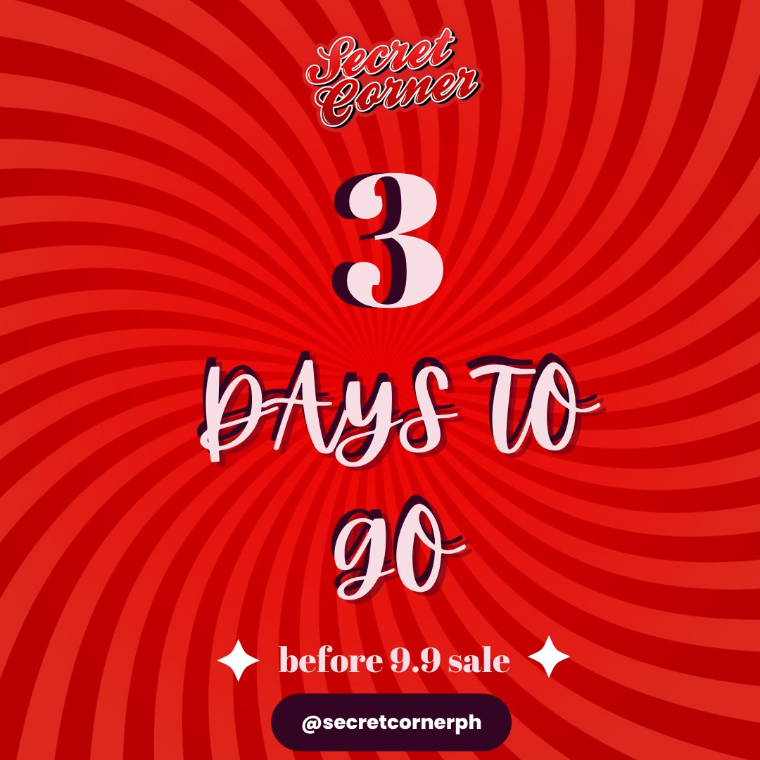 SecretCornerPH's tweet photo. Ihanda ang sarili para sa BIG SALE ngayong September! ๐ฅณ
#secretcorner #secretcornerph #shopee #lazada #budol #99sale https://t.co/LteEkvdoxC