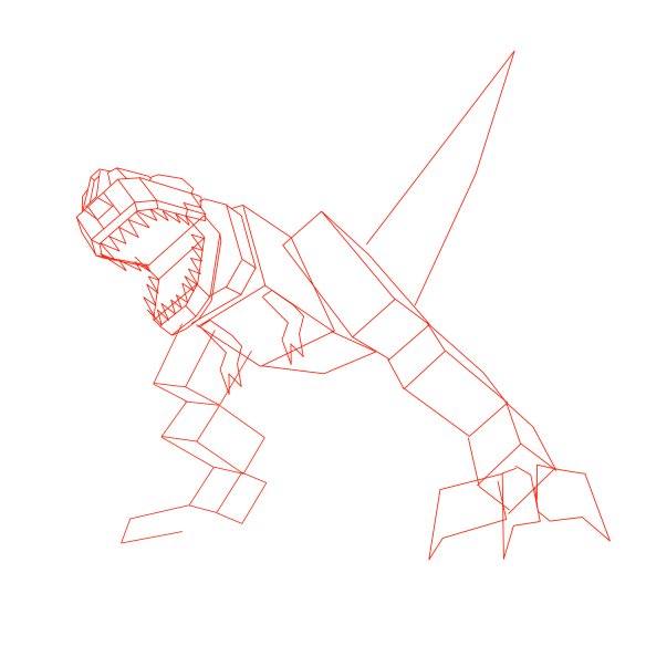 箱ロボはワイヤーフレームっぽい感じで直線ツールでアタリを描いていくと楽だったり 