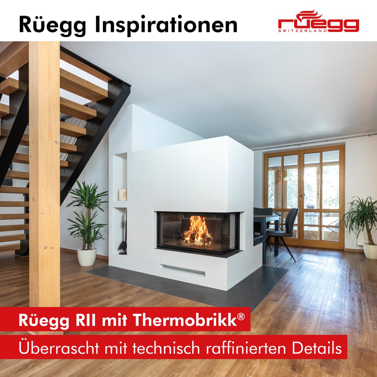 Rüegg RII mit Thermobrikk®
Dank tollem Flammenbild verbreiten die RII Lagerfeuerromantik in den eigenen vier Wänden.

Rüegg Cheminée Schweiz AG 🔥
Designed &amp; Engineered in Switzerland
info@ruegg.swiss · ruegg.swiss