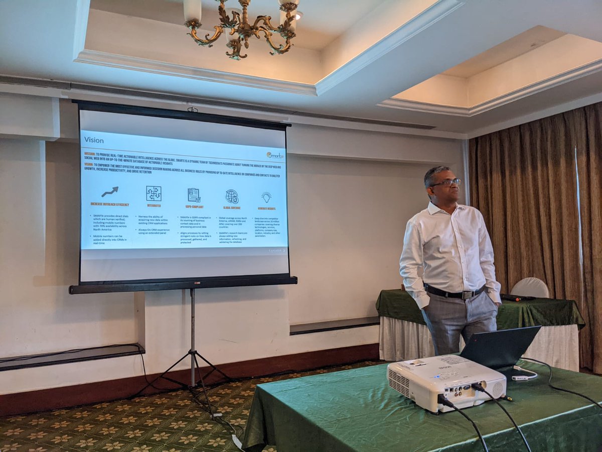 smarteinc's tweet photo. Day 1 of The @SMARTe Annual Sales Kick-Off started with keynote sessions from SMARTe's Leadership teams!!

The teams are meeting in person for the first time since the pandemic and the room is filled with great energy and enthusiasm!

#SMARTeSKO #b2bdata #sko #leadership #offsite https://t.co/zj4EOq4vlB