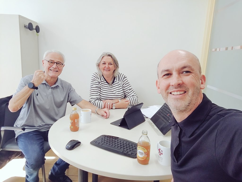 TheGRLI's tweet photo. The #DeansCohort facilitation team meets in person for the 1st time since 2019! We are at @EFMDNews Brussels preparing for the @AntwMgtSchool gathering that kicks off 7 Sep. #WholePerson and #InPerson! More on the cohort here https://t.co/WFyo5jbz9r https://t.co/YHReVtLSoc