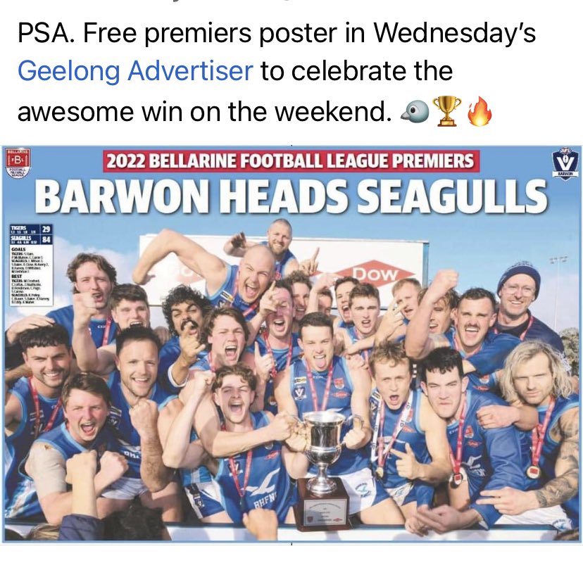 ‘no chance’ to ‘boil over’ the mighty <a href="/BHFNCSeagulls/">Barwon Heads FNC</a> played a grand final for the ages.  So good.  #afl #aflbarwon #addyfootyfix